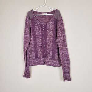 Miss Me Girls Purple Marled Sweater Size large